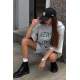 Women Printed Gray Oversize T-Shirt MG1510 - Gri