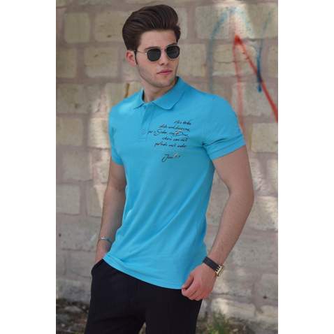 Madmext Turquoise Polo Shirt for Men 4634 - Turkuaz