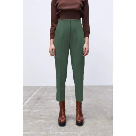 Mad Girls High Waist Green Trousers MG1331 - Haki