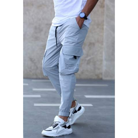 Madmext Men Jogger Gray Trousers 5417 - Gri