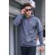 Smoke Gray Basic Hoodie Sweatshirt 6002 - Füme