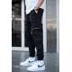 Madmext Men Cargo Black Trousers 5650 - Siyah