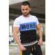 Madmext White "Money" Printed T-shirt for Men 3077 - Beyaz