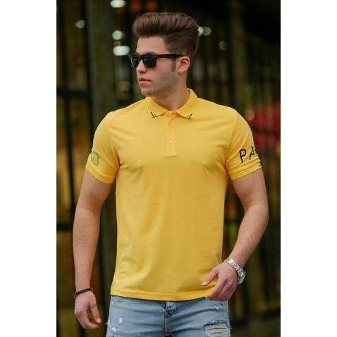 Madmex Yellow Basic Polo Shirt for Men 3053 - Sarı