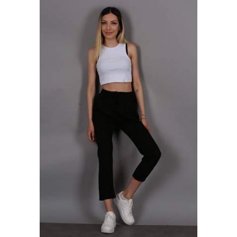 Mad Girls Black Trousers Mg1098 - Siyah