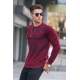 Maroon Striped Knitwear Sweater 5961 - Bordo