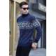 Navy Blue Turtleneck Knitwear Sweater 5970 - Lacivert