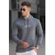 Madmext Men Printed Smoke Gray Sweatshirt 5305 - Füme