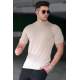 Madmext Men Mock Neck Knitwear Beige T-shirt 5069 - Bej