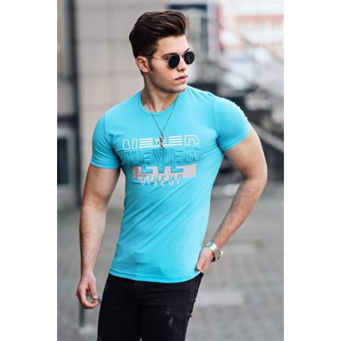 Madmext Turquoise Printed T-shirt for Men 4594 - Turkuaz