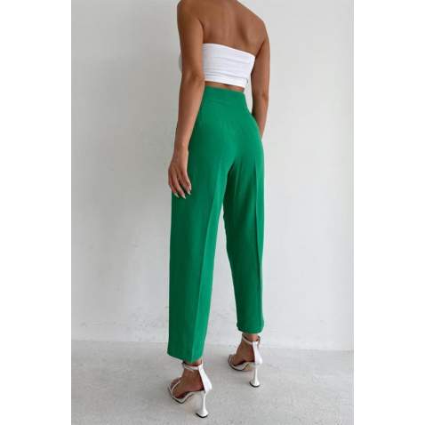 Green High Waist Basic Trousers MG1554 - Yeşil