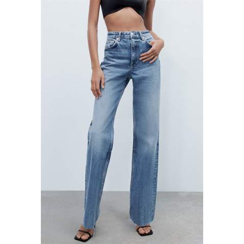 Women Light Blue Palazzo Jeans MG1494 - Açık mavi