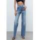 Women Light Blue Palazzo Jeans MG1494 - Açık mavi