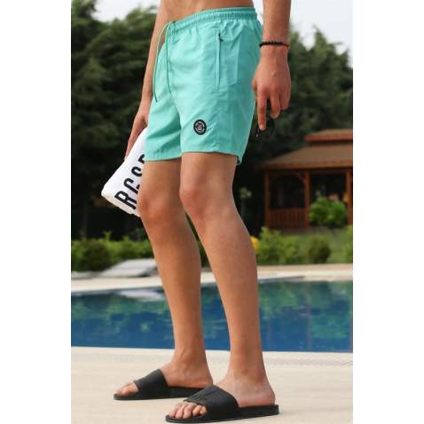 Men Basic Neon Green Swim Shorts - Mavi