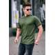 Men Khaki Green Polo T-Shirt - Haki yeşili