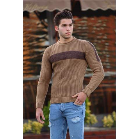 Madmext Camel Crewneck Jumper 4361 - Camel