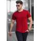 Madmext Men Front Pocket Maroon T-shirt 5216 - Bordo