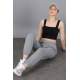 Mad Girls Smoke Gray Plain Sweatpants MG304 - Füme