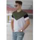 Madmext White Two-Tone T-shirt for Men 4476 - Beyaz