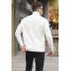 White Turtleneck Sweater 5989 - Kemik rengi