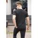 Men Black Zip Neck T-Shirt - Siyah