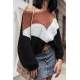 Mad Girls Black Color Blocked Women Oversize Jumper MG739 - Siyah