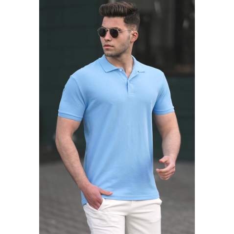 Madmext Men Plain Blue Polo T-shirt 5101 - Mavi