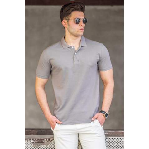 Madmext Men Knitwear Anthracite Polo T-shirt 5078 - Antrasit