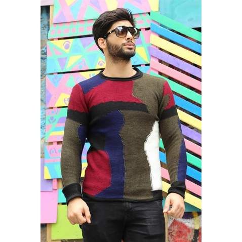 Madmext Men Designed Black Sweater 2803 - Siyah