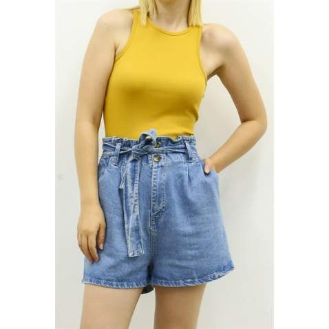 Mad Girls Mustard Crop Top MG361 - Hardal