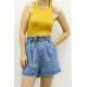 Mad Girls Mustard Crop Top MG361 - Hardal