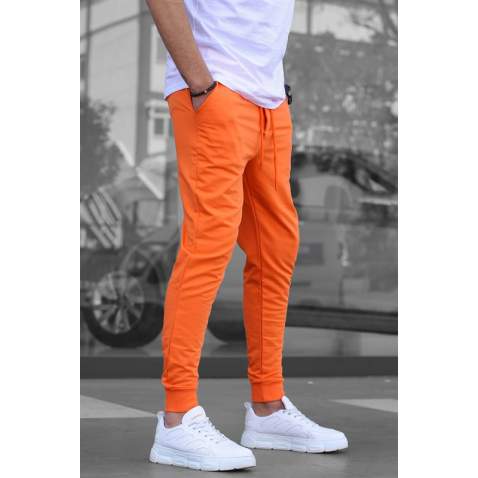 Madmext Men Elastic Bottom Orange Sweatpants 4821 - Turuncu