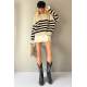 Beige Striped Sweater MG1258 - Bej