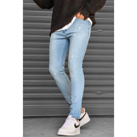 Madmext Men Skin Fit Ice Blue Jeans 5712 - Buz mavisi