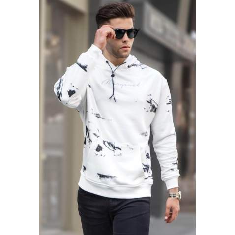 Madmext Men White Sweatshirt 5291 - Ekru