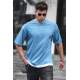 Madmext Blue Oversize T-shirt for Men 4978 - Mavi