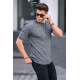 Men Designed Smoke Gray T-Shirt 5686 - Füme