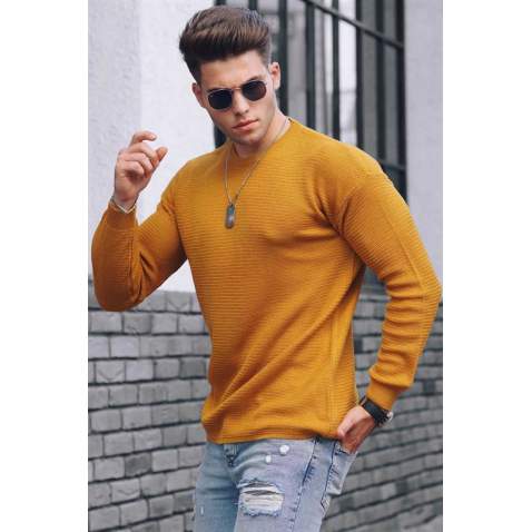 Madmext Mustard Men Jumper 4735 - Hardal