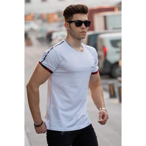 Madmext White Basic T-shirt for Men 4498 - Beyaz