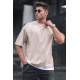 Madmext Beige Oversize T-shirt for Men 4978 - Bej