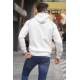 White Hooded Zip-Down Sweatshirt 4701 - Beyaz