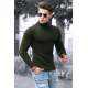 Madmext Khaki Turtleneck Men Knitwear Jumper 9414 - Haki