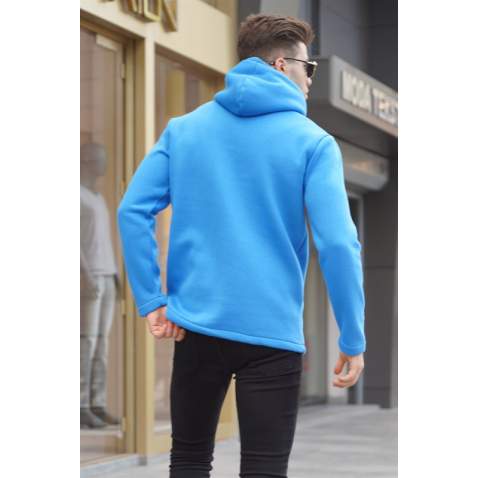 Saxe Blue Basic Hoodie Sweatshirt 6005 - Saks