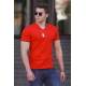 Madmext Red Basic V Neck T-shirt for Men 4447 - Kırmızı