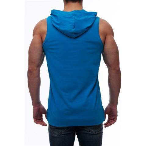 Sleeveless T-Shirt In Hooded Blue 2887 - Mavi