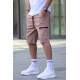 Men Stone Gray Capri Shorts 5738 - Koyu taş