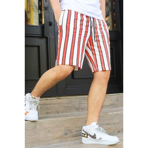 Madmext Orange Striped Capri for Men 2915 - Turuncu