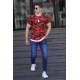 Madmext Men Camouflage Maroon T-shirt 4480 - Bordo