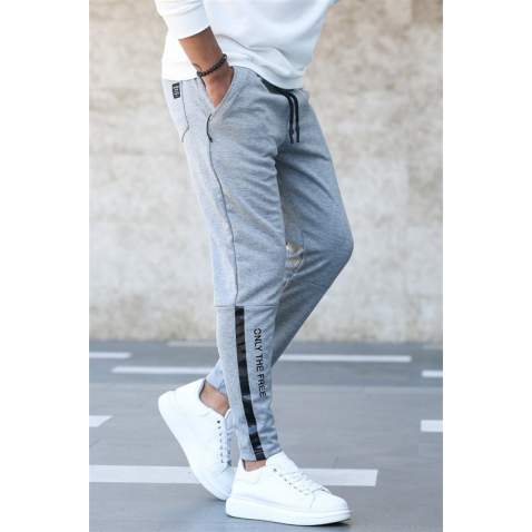 Madmext Men Printed Gray Sweatpants 4213 - Gri