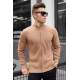 Madmext Men Beige Sweater With Zip 5198 - Bej